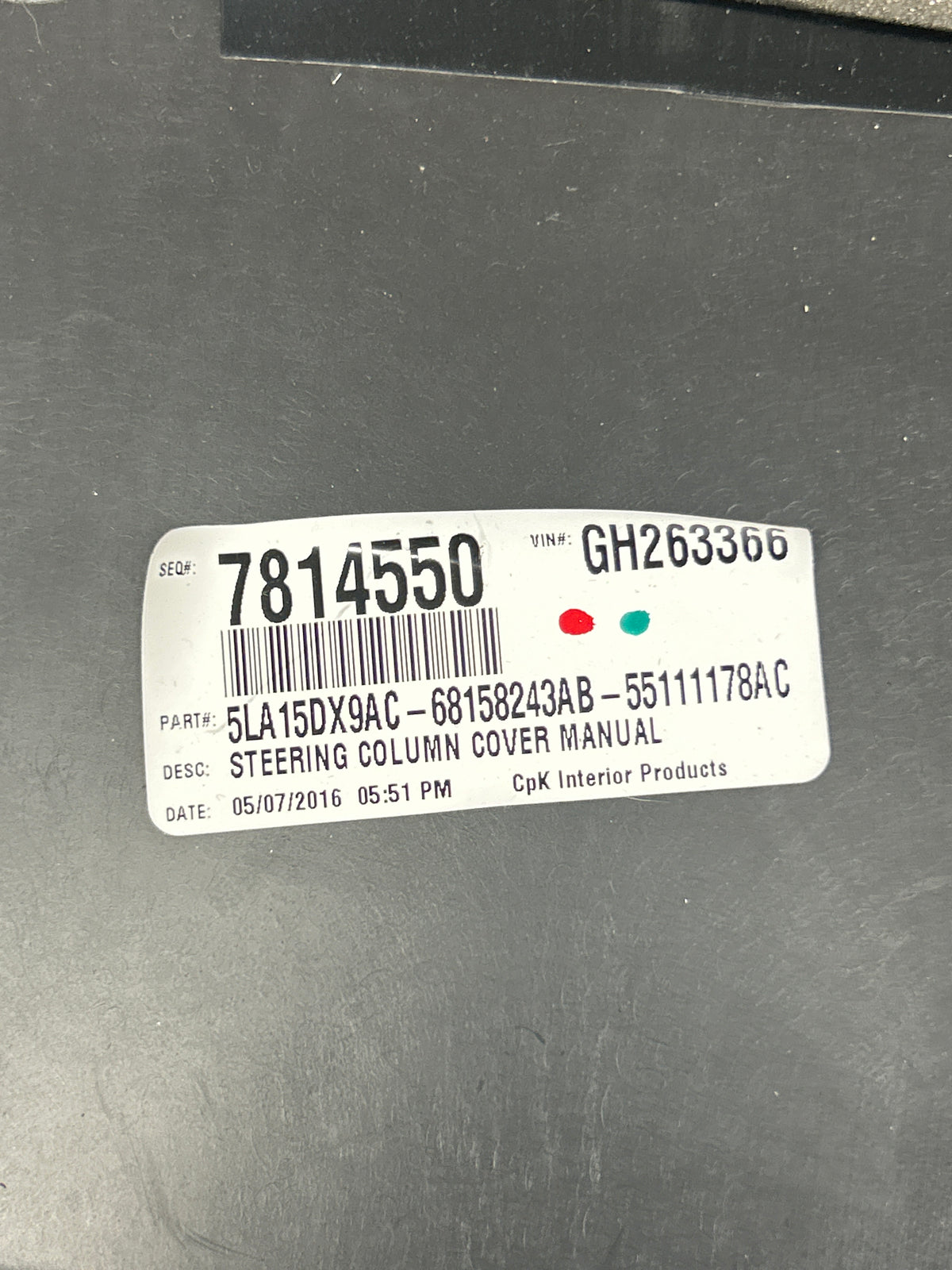 15-23 Dodge Challenger Manual Steering Column Opening Cover OEM 5LA15DX9AC