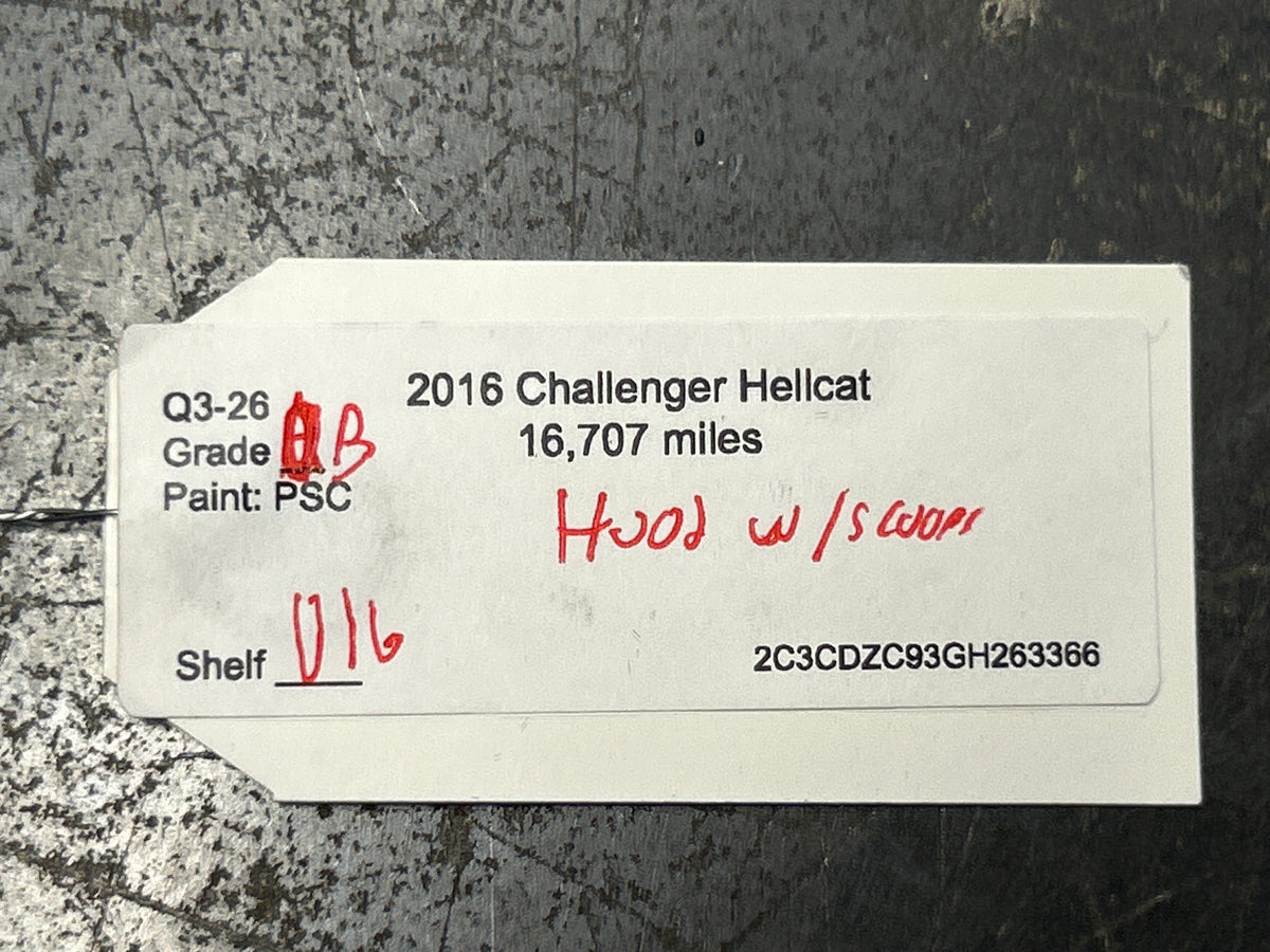 08-23 Dodge Challenger Hellcat ALUMINUM Hood Vented Bezel Small Damage In Pics