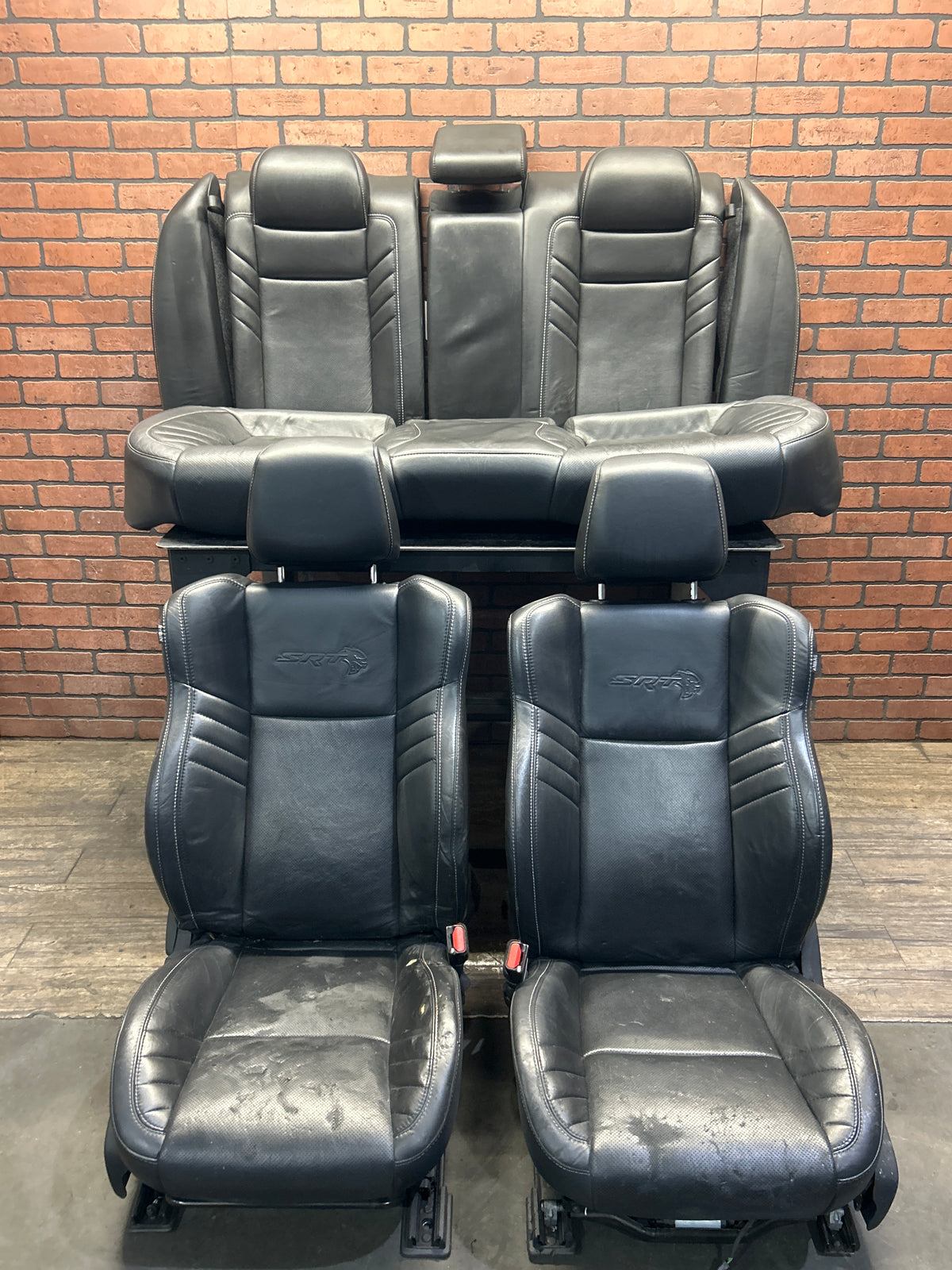 15-23 Dodge Charger SRT Hellcat Black Leather Front & Rear Seat Set OEM 79k