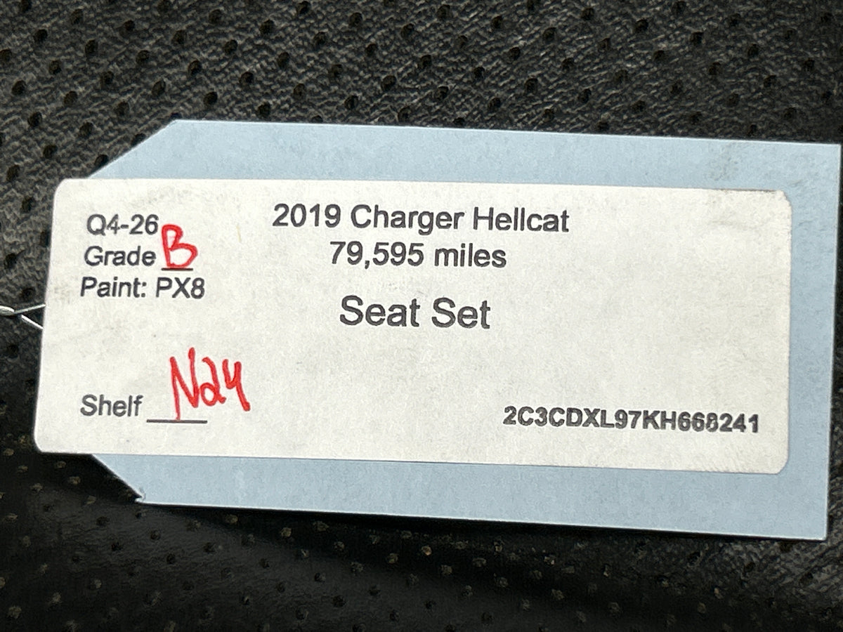 15-23 Dodge Charger SRT Hellcat Black Leather Front & Rear Seat Set OEM 79k