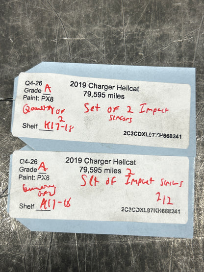 16-23 Dodge Charger Hellcat Air Bag Crash Impact Sensor Pair OEM