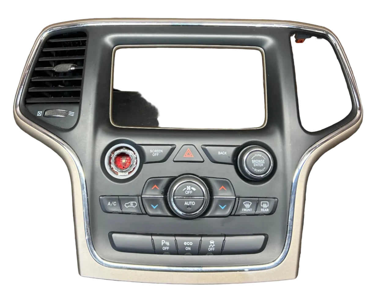 2014-2016 Jeep Grand Cherokee Center Dash Radio Bezel W/ Climate Controls OEM