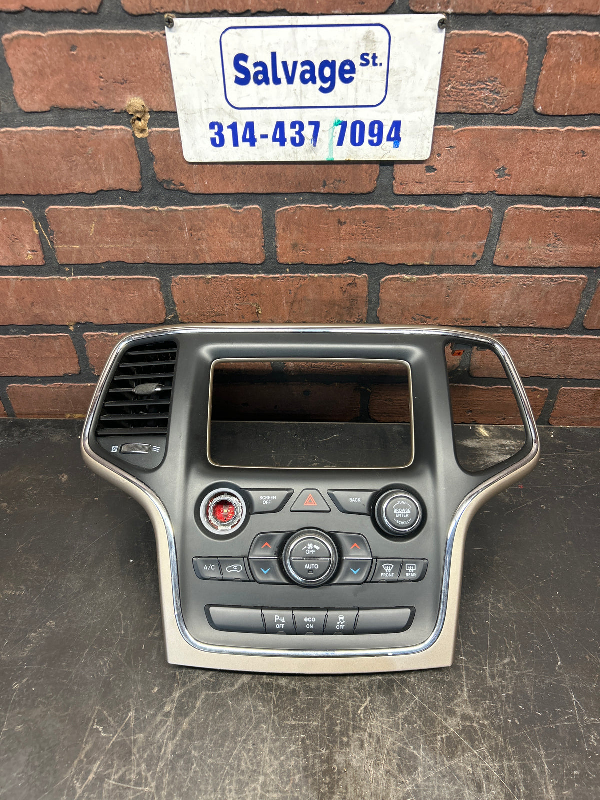 2014-2016 Jeep Grand Cherokee Center Dash Radio Bezel W/ Climate Controls OEM