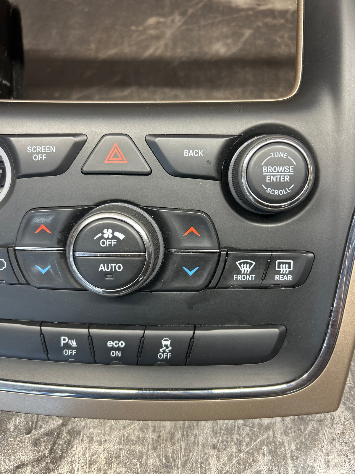 2014-2016 Jeep Grand Cherokee Center Dash Radio Bezel W/ Climate Controls OEM