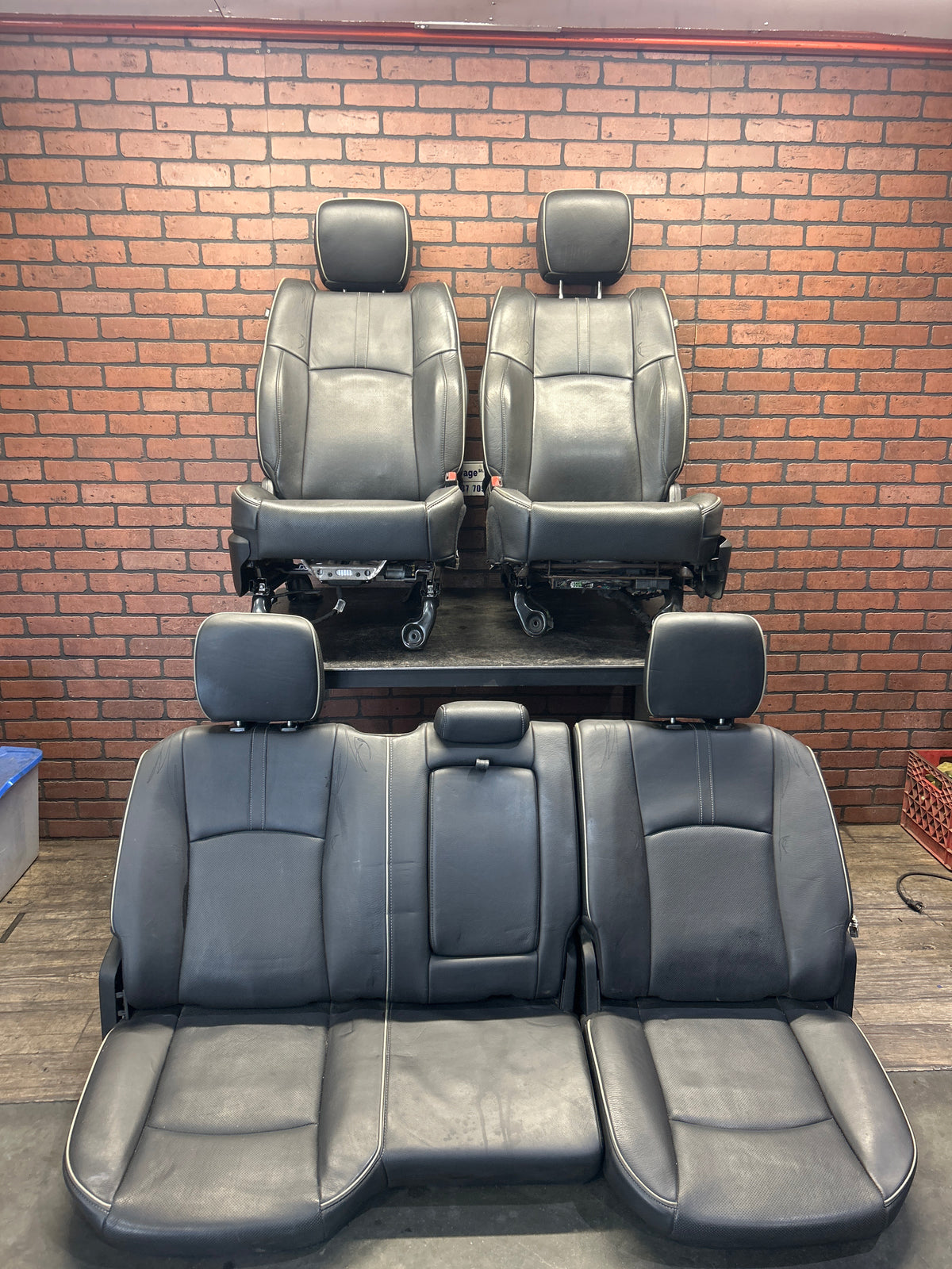 2013-2018 Ram 1500 Laramie Crew Cab Black Leather Front & Rear Seat Set OEM