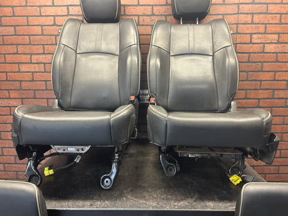 2013-2018 Ram 1500 Laramie Crew Cab Black Leather Front & Rear Seat Set OEM