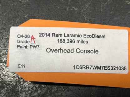 2013-2018 Ram 1500 Overhead Console W/ Sunroof Switch Compass HomeLink 1VG18TRM