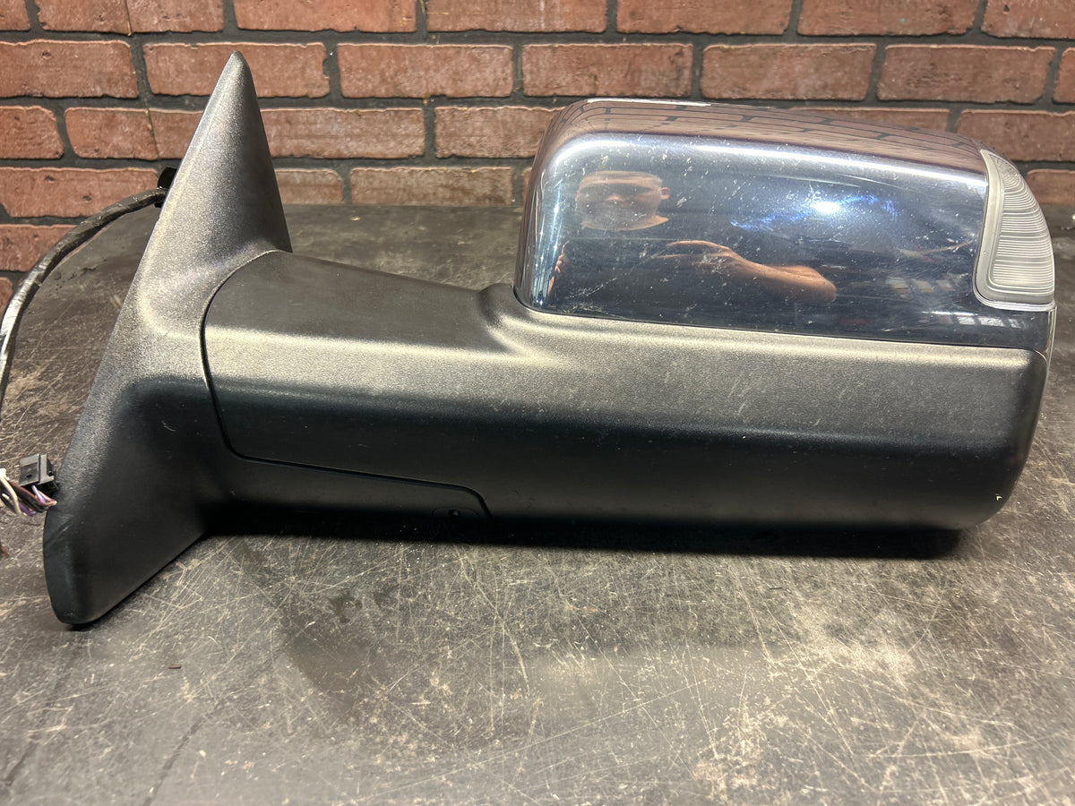 13-18 Ram 1500 2500 3500 LH Driver Power Heated Towing Mirror Chrome 68142673AD