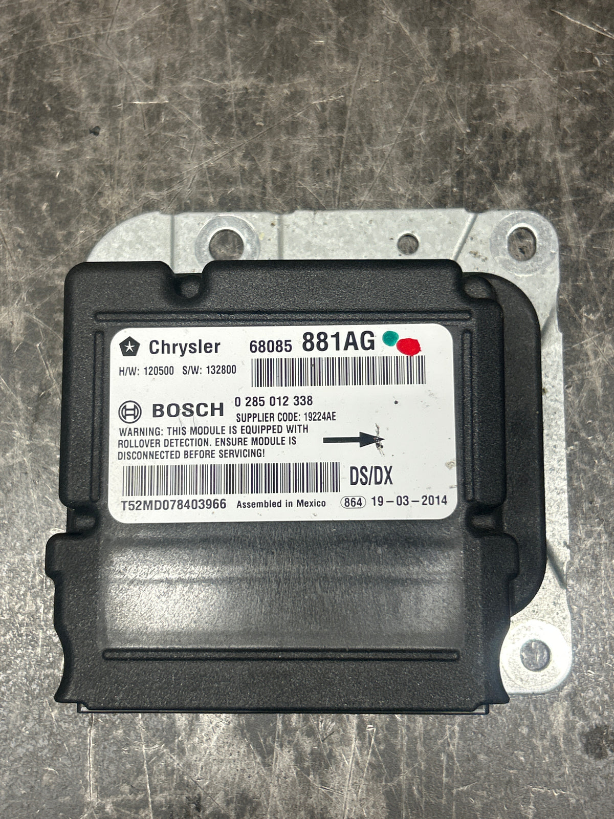 2013-2014 Ram 1500 SRS Airbag Control Module Bosch 68085881AG OEM
