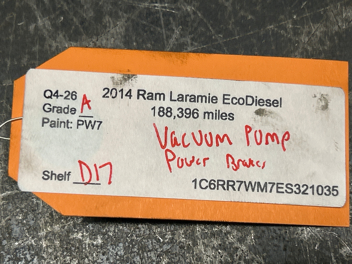 2014-2018 Ram 1500 3.0L EcoDiesel Power Brake Vacuum Pump Bosch OEM