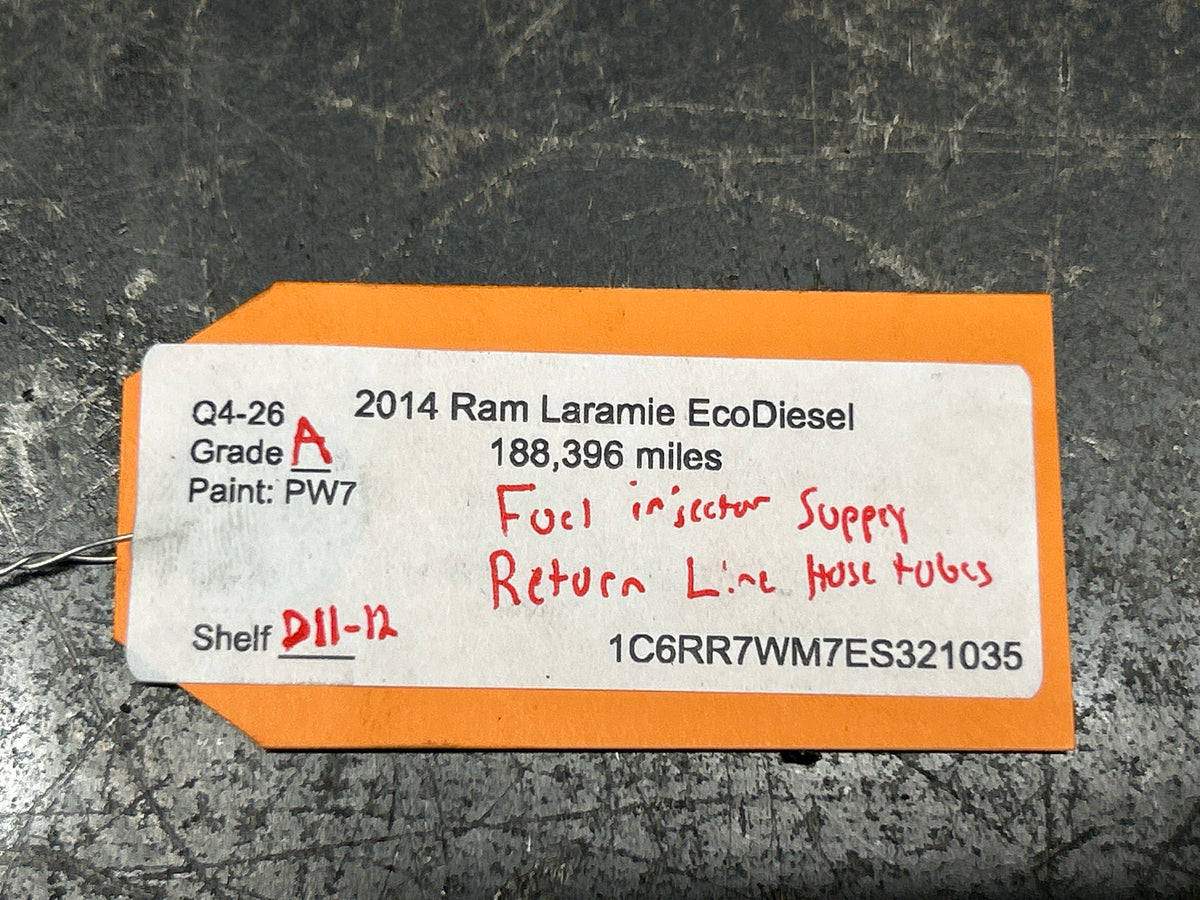 2014-2018 Ram 1500 3.0L EcoDiesel Fuel Injector Supply & Return Line Hose Set