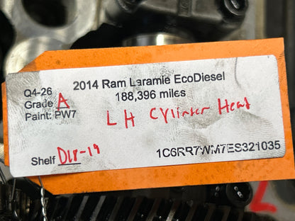 2014-2018 Ram 1500 3.0L EcoDiesel LH Driver Cylinder Head W/ Cams & Fuel Rail