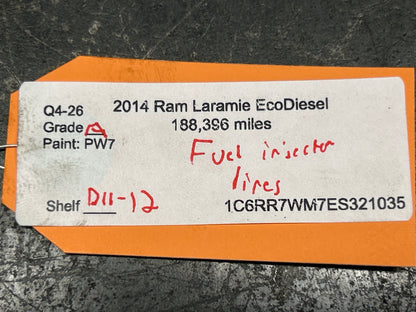 2014-2018 Ram 1500 3.0L EcoDiesel High Pressure Fuel Injector Hard Line Set OEM
