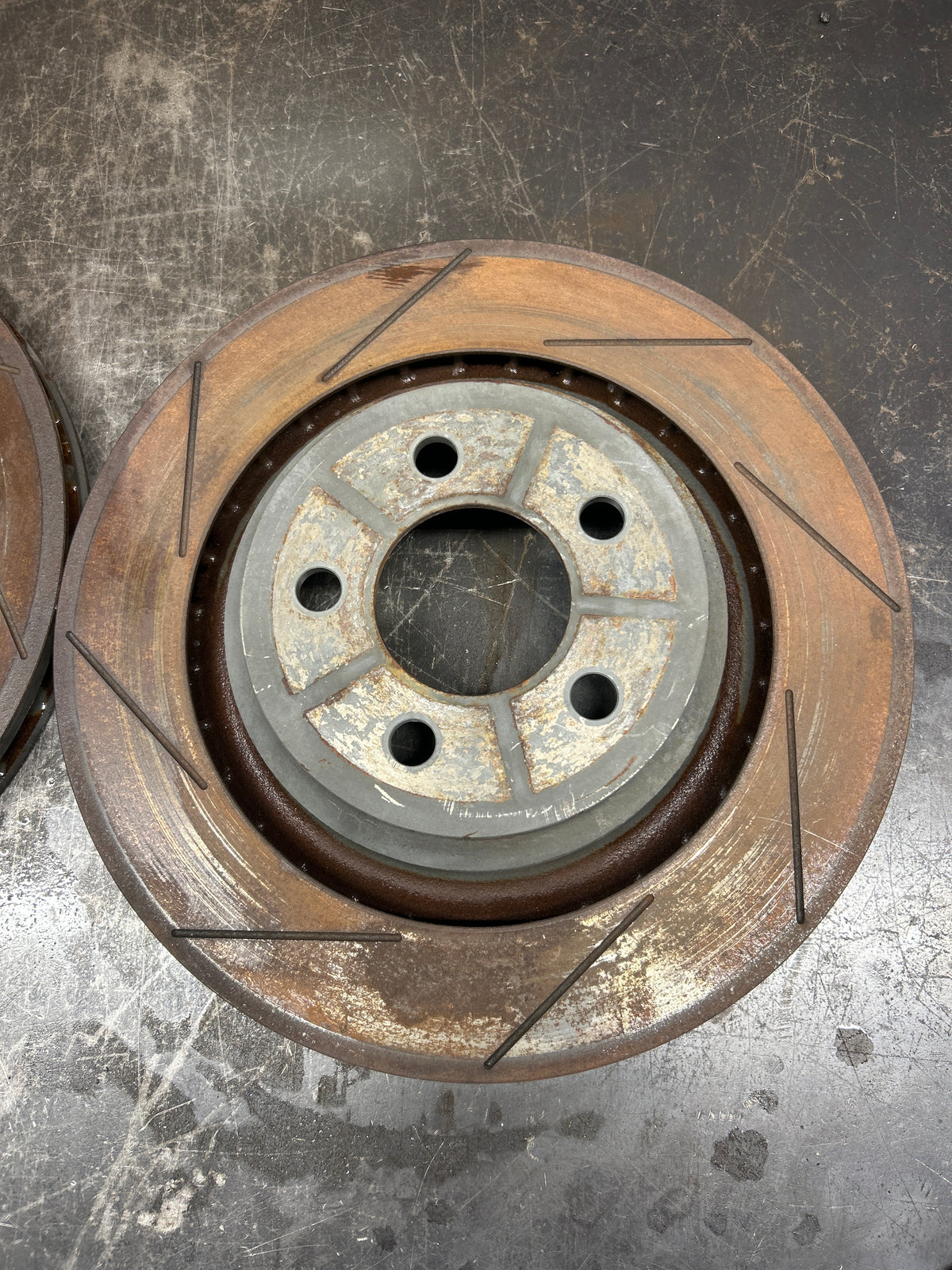 15-23 Dodge Charger Hellcat Rear Slotted Brembo Brake Rotor Pair OEM