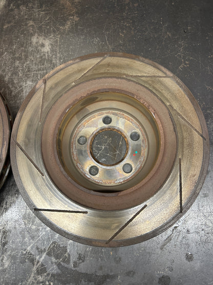 15-23 Dodge Charger Hellcat Rear Slotted Brembo Brake Rotor Pair OEM