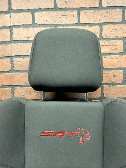 15-23 Dodge Charger SRT Hellcat Front Seat Set Black Cloth W/ Red Stitch OEM