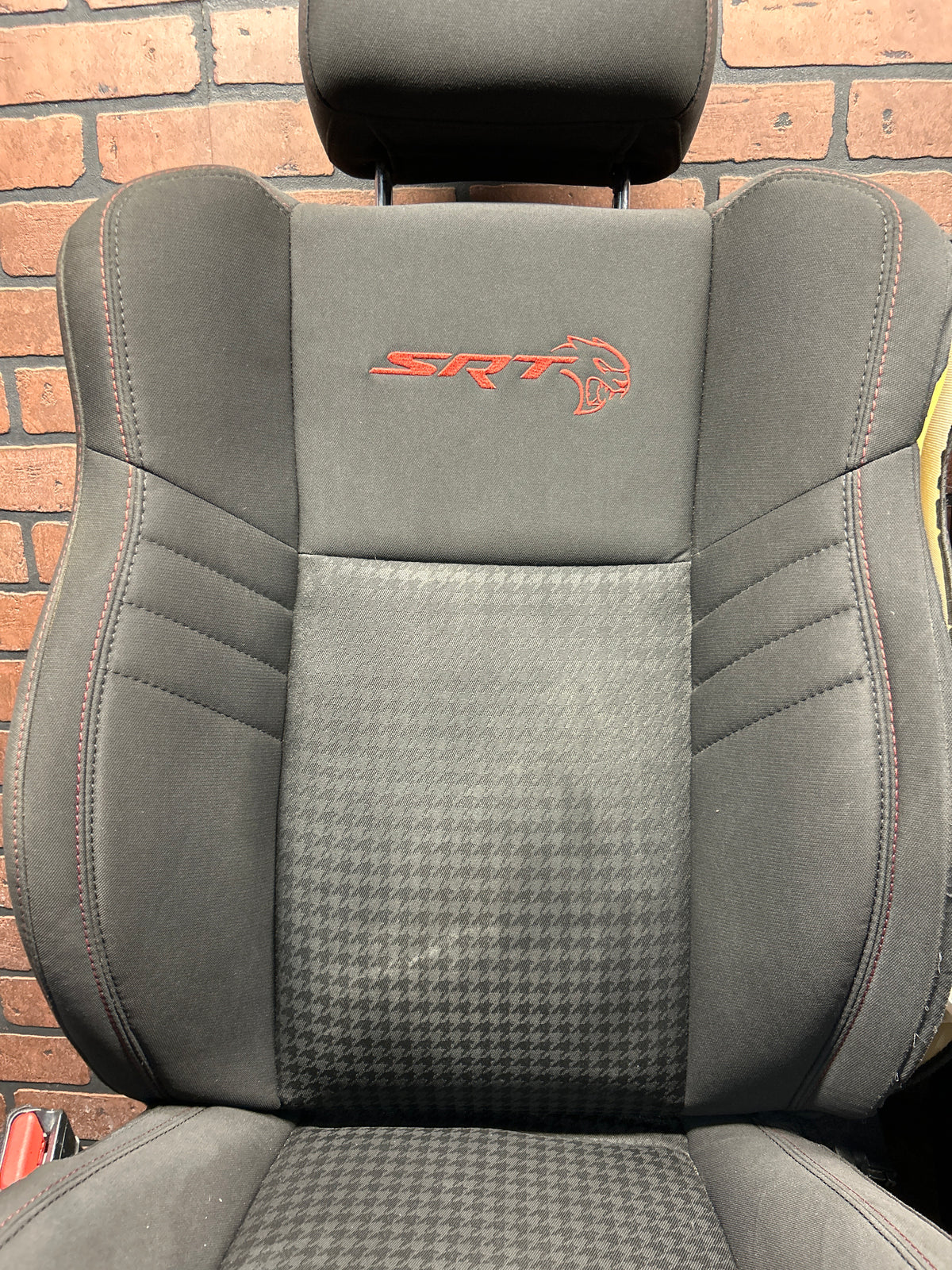 15-23 Dodge Charger SRT Hellcat Front Seat Set Black Cloth W/ Red Stitch OEM