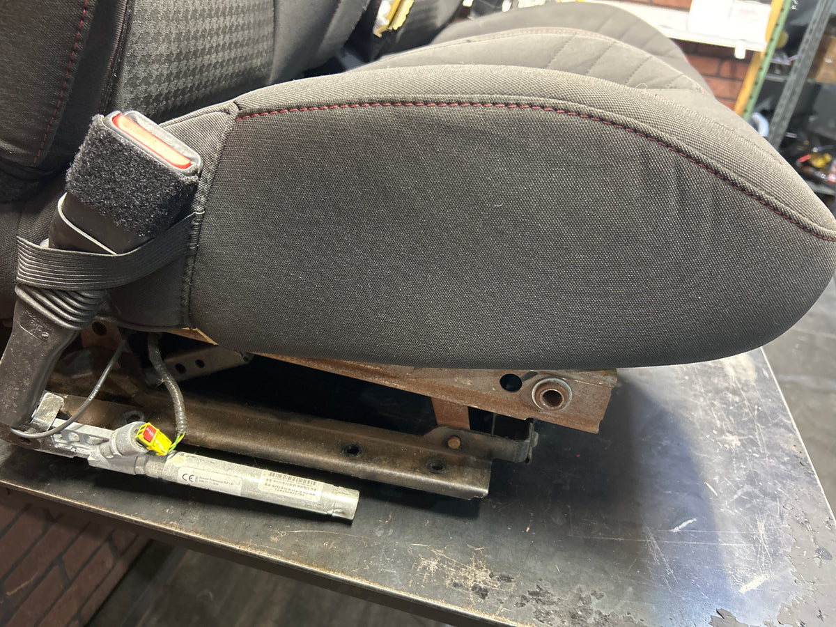 15-23 Dodge Charger SRT Hellcat Front Seat Set Black Cloth W/ Red Stitch OEM