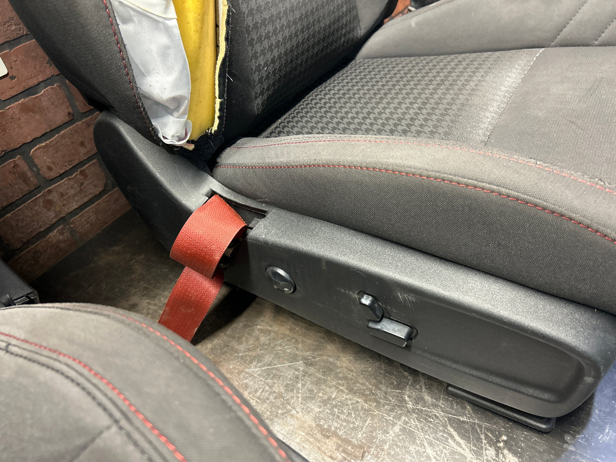 15-23 Dodge Charger SRT Hellcat Front Seat Set Black Cloth W/ Red Stitch OEM