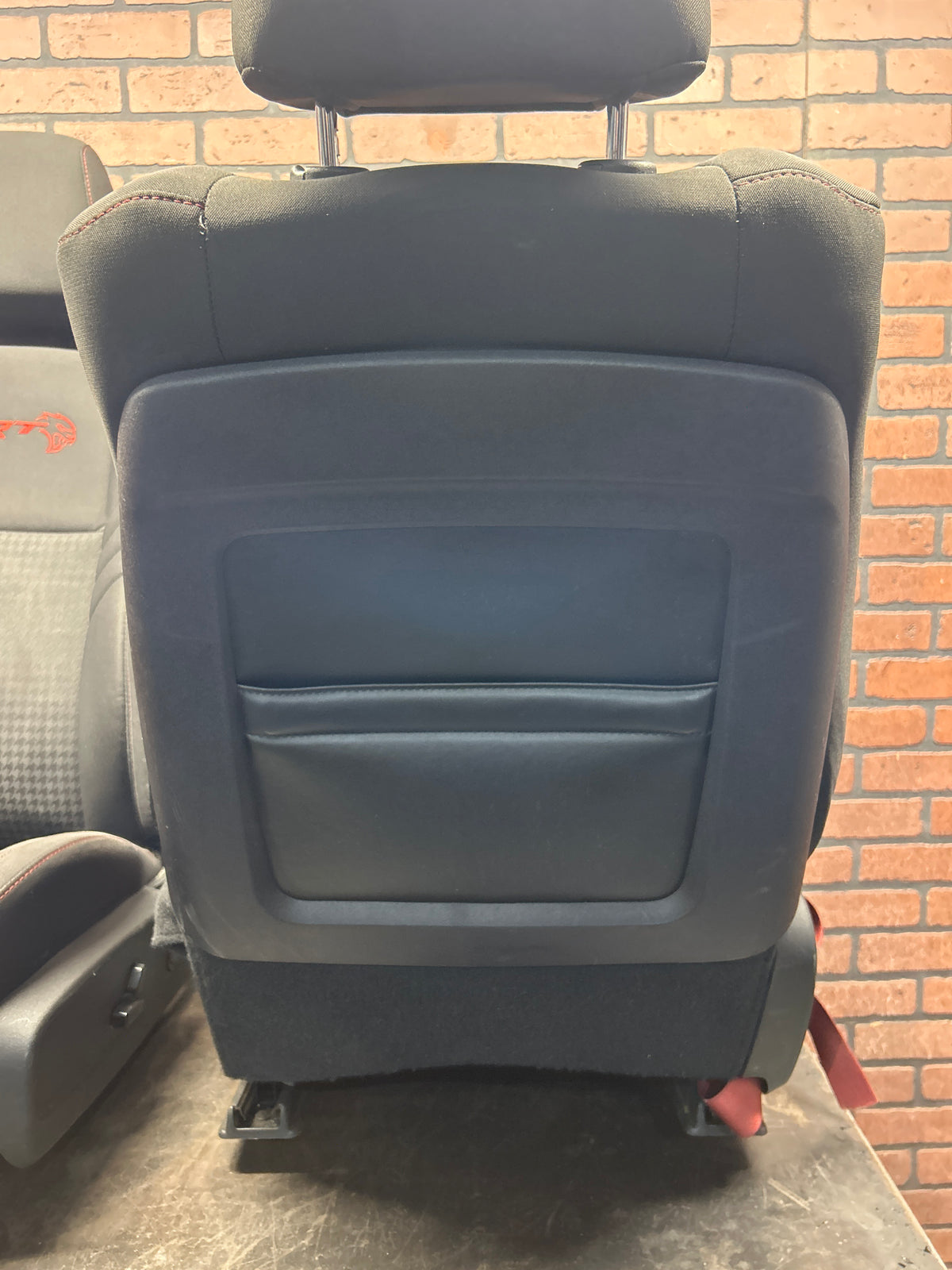 15-23 Dodge Charger SRT Hellcat Front Seat Set Black Cloth W/ Red Stitch OEM