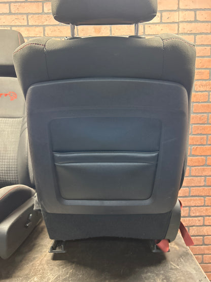 15-23 Dodge Charger SRT Hellcat Front Seat Set Black Cloth W/ Red Stitch OEM