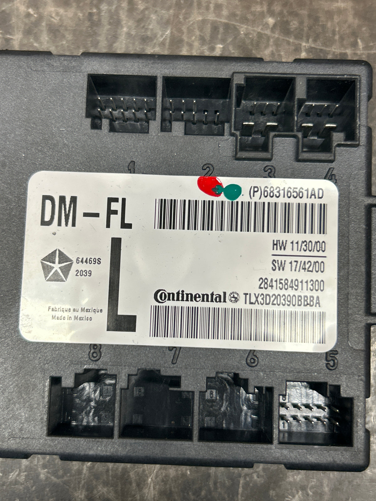 15-23 Charger Hellcat Front Left Driver Door Control Module 68316561AD OEM