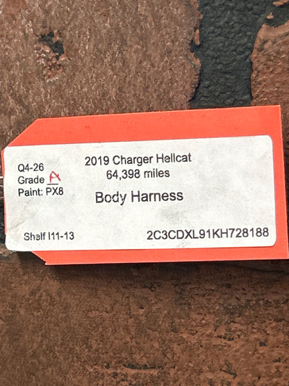2019 Dodge Charger Hellcat Body Wiring Harness W/ Fuse Box 68384050AE OEM