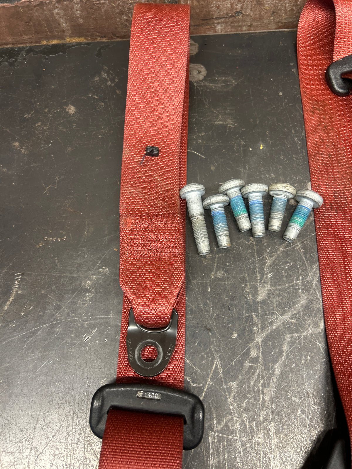 2019 Dodge Charger Hellcat Rear Seat Belt Set Red 6KE111R5AB W/ Buckles OEM