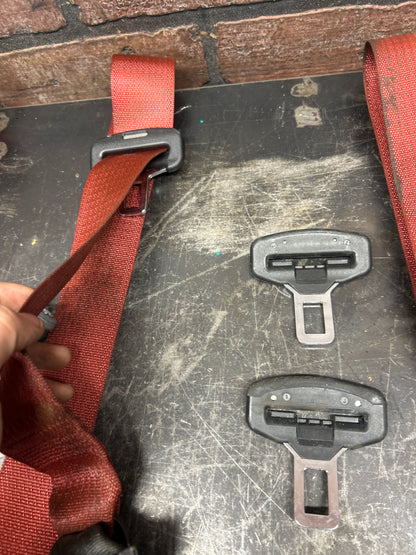 2019 Dodge Charger Hellcat Rear Seat Belt Set Red 6KE111R5AB W/ Buckles OEM