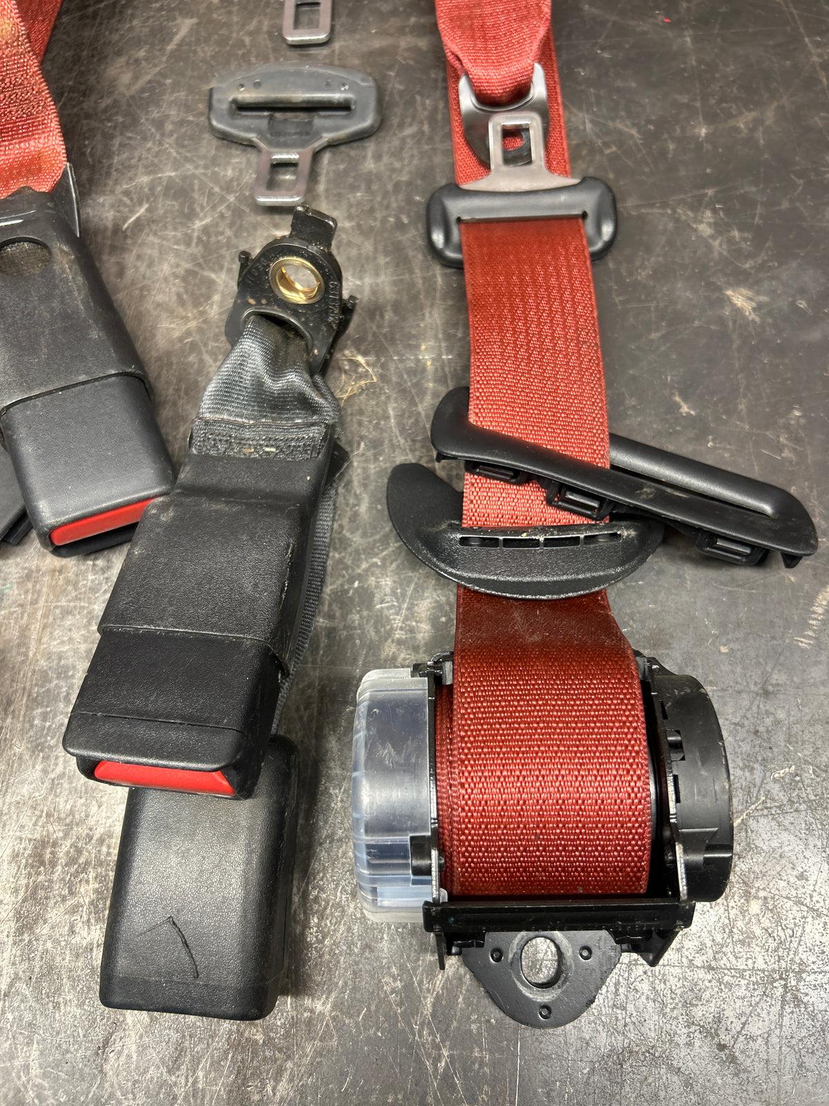 2019 Dodge Charger Hellcat Rear Seat Belt Set Red 6KE111R5AB W/ Buckles OEM
