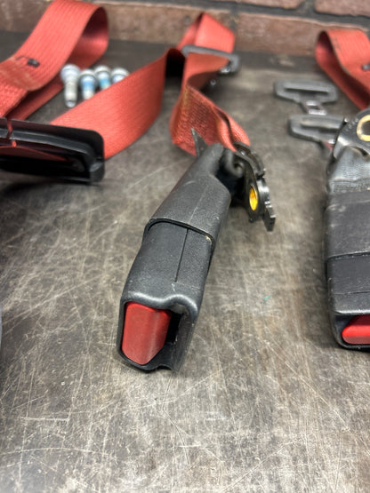 2019 Dodge Charger Hellcat Rear Seat Belt Set Red 6KE111R5AB W/ Buckles OEM