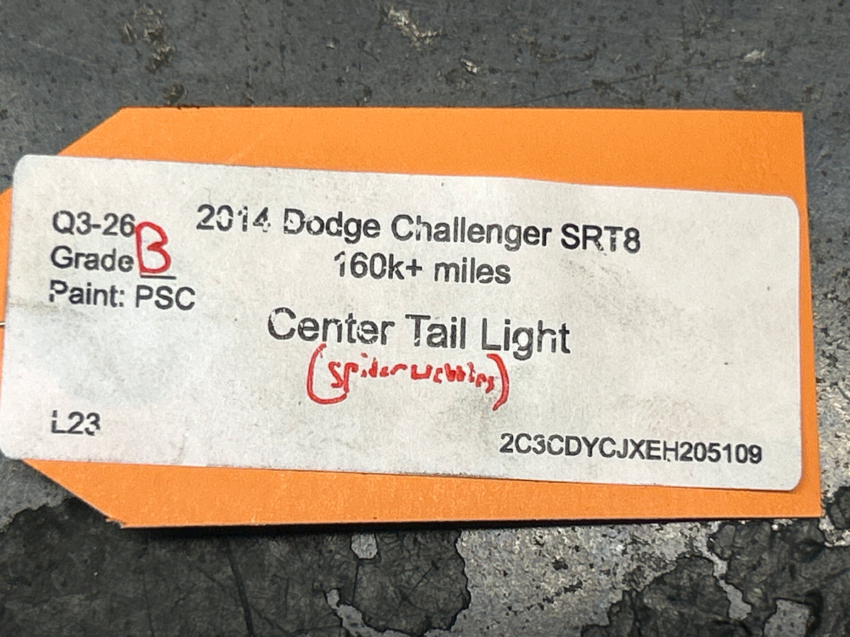 08-14 Dodge Challenger SRT Rear Rear Trunk Lid Center Tail Light 05028775AD OEM