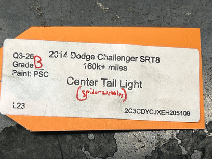08-14 Dodge Challenger SRT Rear Rear Trunk Lid Center Tail Light 05028775AD OEM