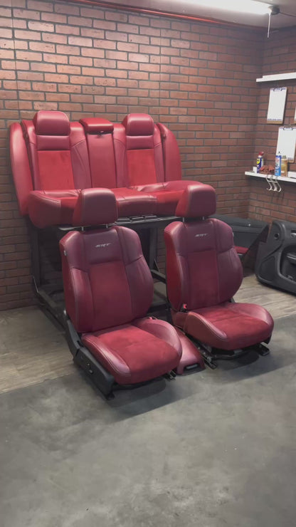 11-14 300 Charger SRT8 Red Leather Suede Seat Set Door Panels Complete Interior