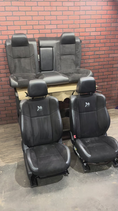 15-23 Dodge Challenger R/T Scat Pack Black Alcantara Suede Leather Seat Set